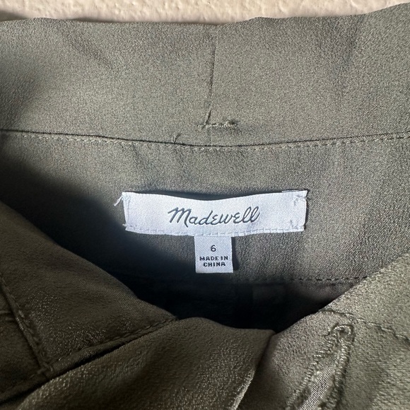 Madewell Drapey Paperbag High Rise Pants in Olive Green - Picture 6 of 8